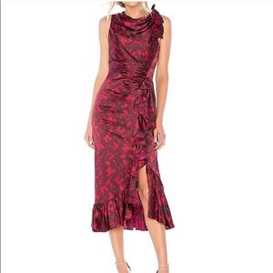 Cinq a Sept Nanon Dress in Rhubarb + Camilla Red